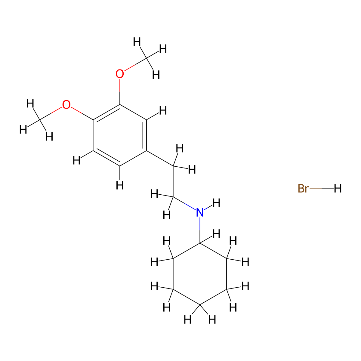 N-[2-(3,4-Dimethoxyphenyl)ethyl]cyclohexanamine hydrobromide molecular structure, CAS 1609407-37-5