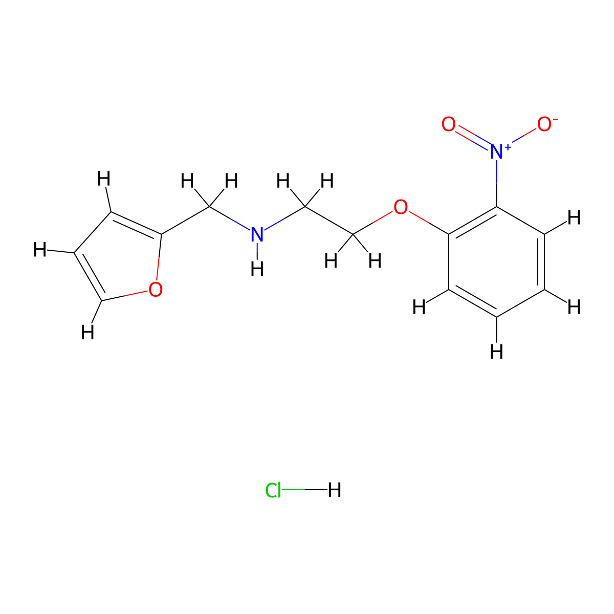 N-(2-Furylmethyl)-2-(2-nitrophenoxy)ethanamine hydrochloride molecular structure, CAS 1609407-41-1