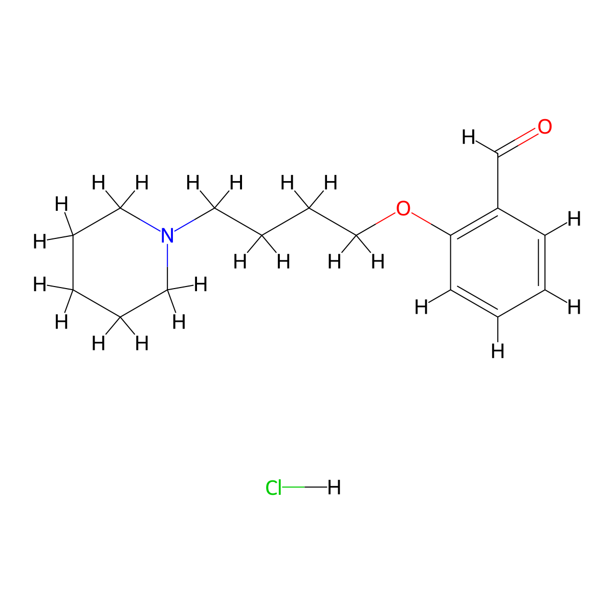 2-[4-(1-Piperidinyl)butoxy]benzaldehyde hydrochloride molecular structure, CAS 1609407-43-3