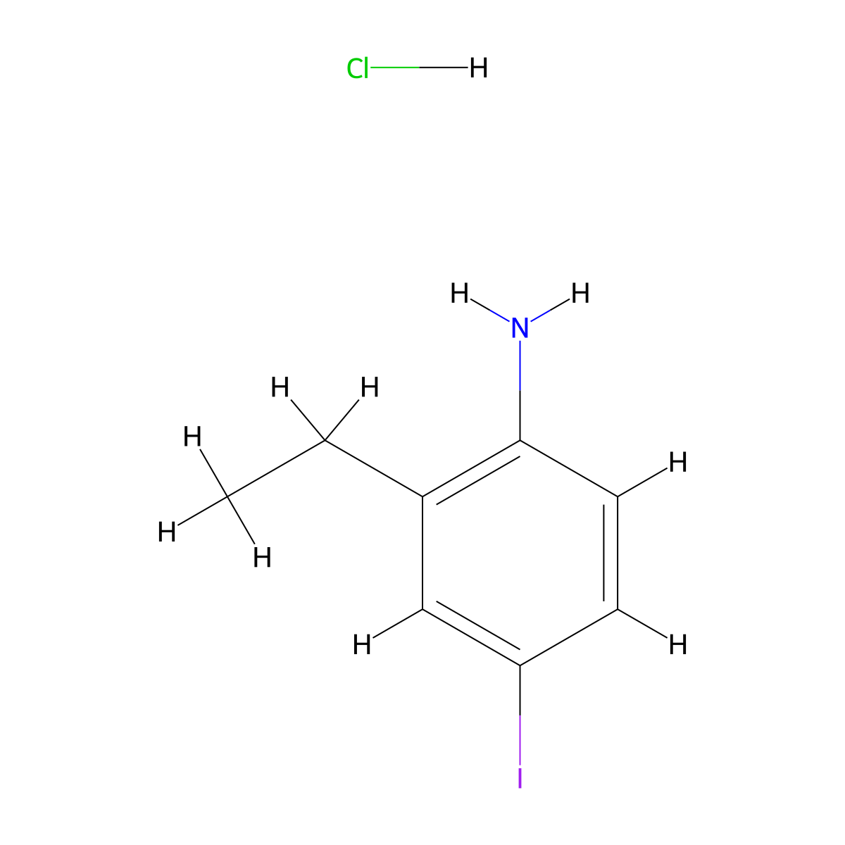 (2-Ethyl-4-iodophenyl)amine hydrochloride molecular structure, CAS 1609407-45-5