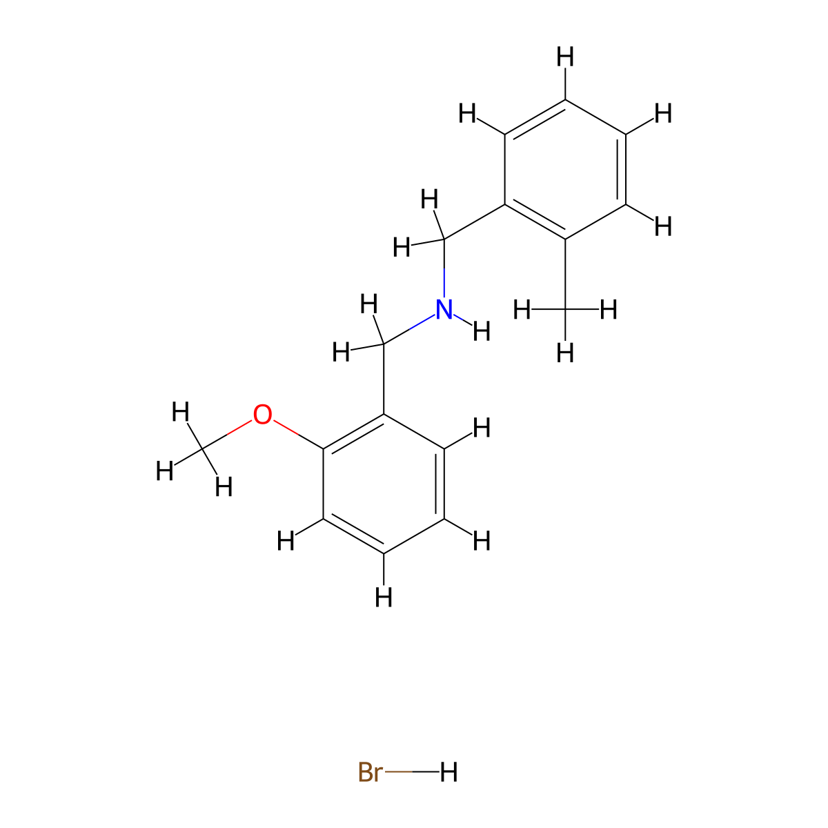 (2-Methoxybenzyl)(2-methylbenzyl)amine hydrobromide molecular structure, CAS 1609407-47-7