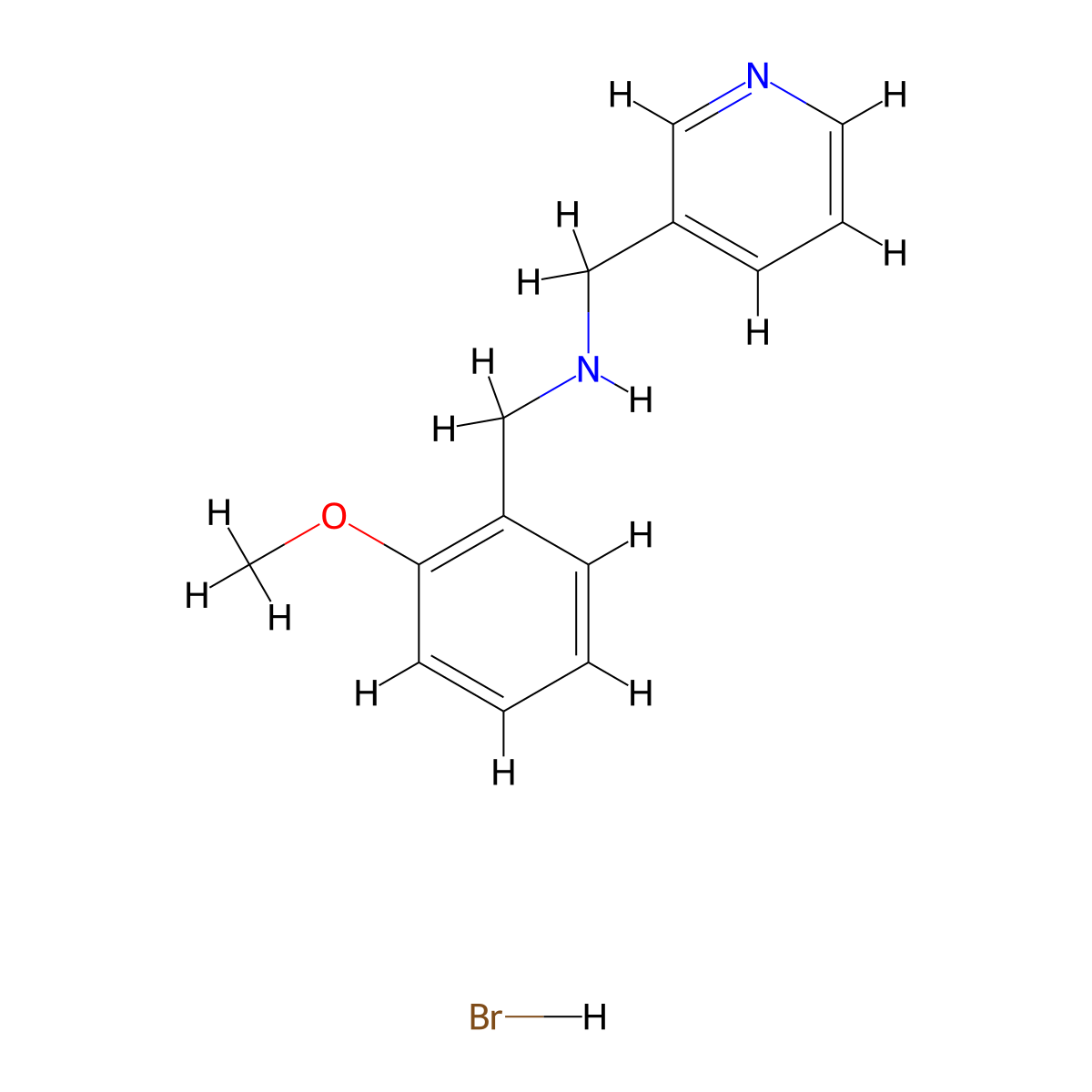 (2-Methoxybenzyl)(3-pyridinylmethyl)amine hydrobromide molecular structure, CAS 1609407-50-2