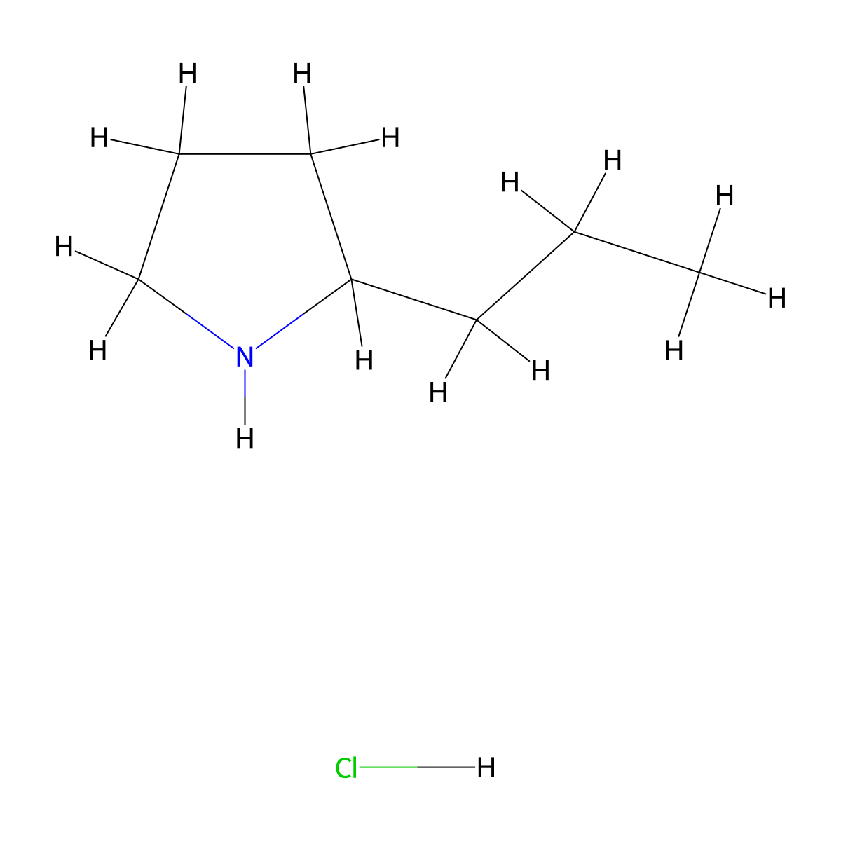 2-Propylpyrrolidine hydrochloride molecular structure, CAS 1609407-52-4