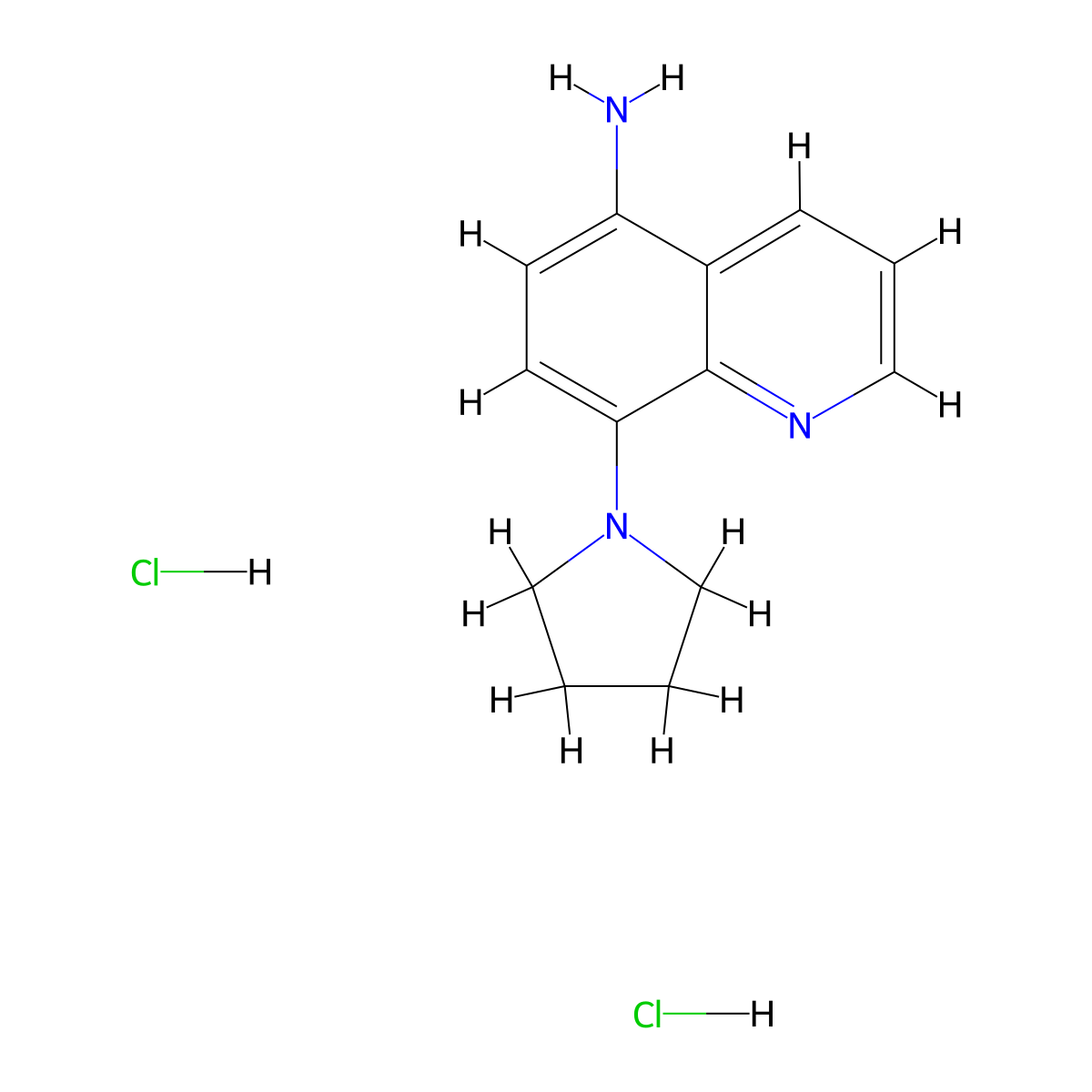 8-(1-Pyrrolidinyl)-5-quinolinamine dihydrochloride molecular structure, CAS 1609407-54-6