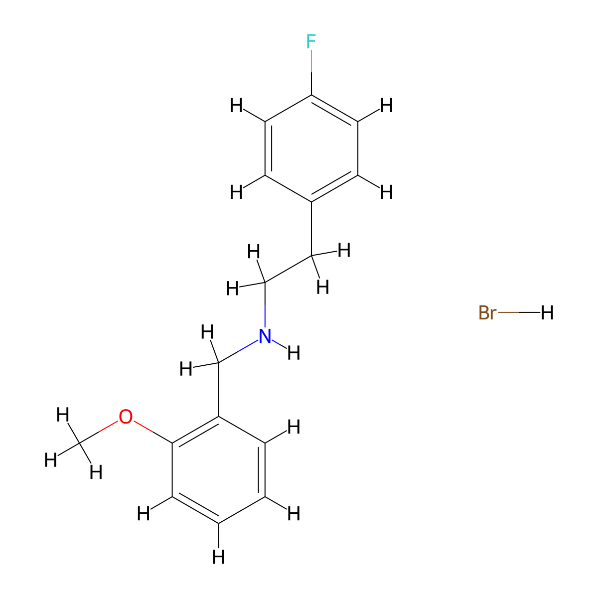 [2-(4-Fluorophenyl)ethyl](2-methoxybenzyl)amine hydrobromide molecular structure, CAS 1609407-56-8
