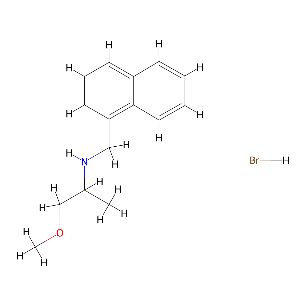 (2-Methoxy-1-methylethyl)(1-naphthylmethyl)amine hydrobromide molecular structure, CAS 1609407-58-0