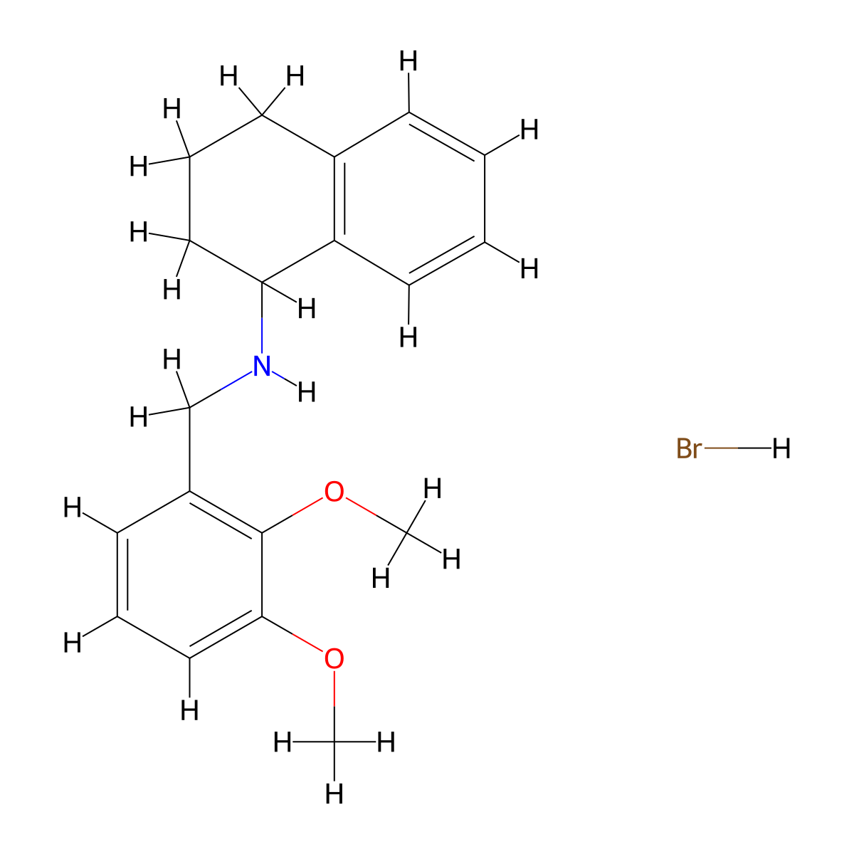 N-(2,3-Dimethoxybenzyl)-1,2,3,4-tetrahydronaphthalen-1-amine hydrobromide molecular structure, CAS 1609407-59-1