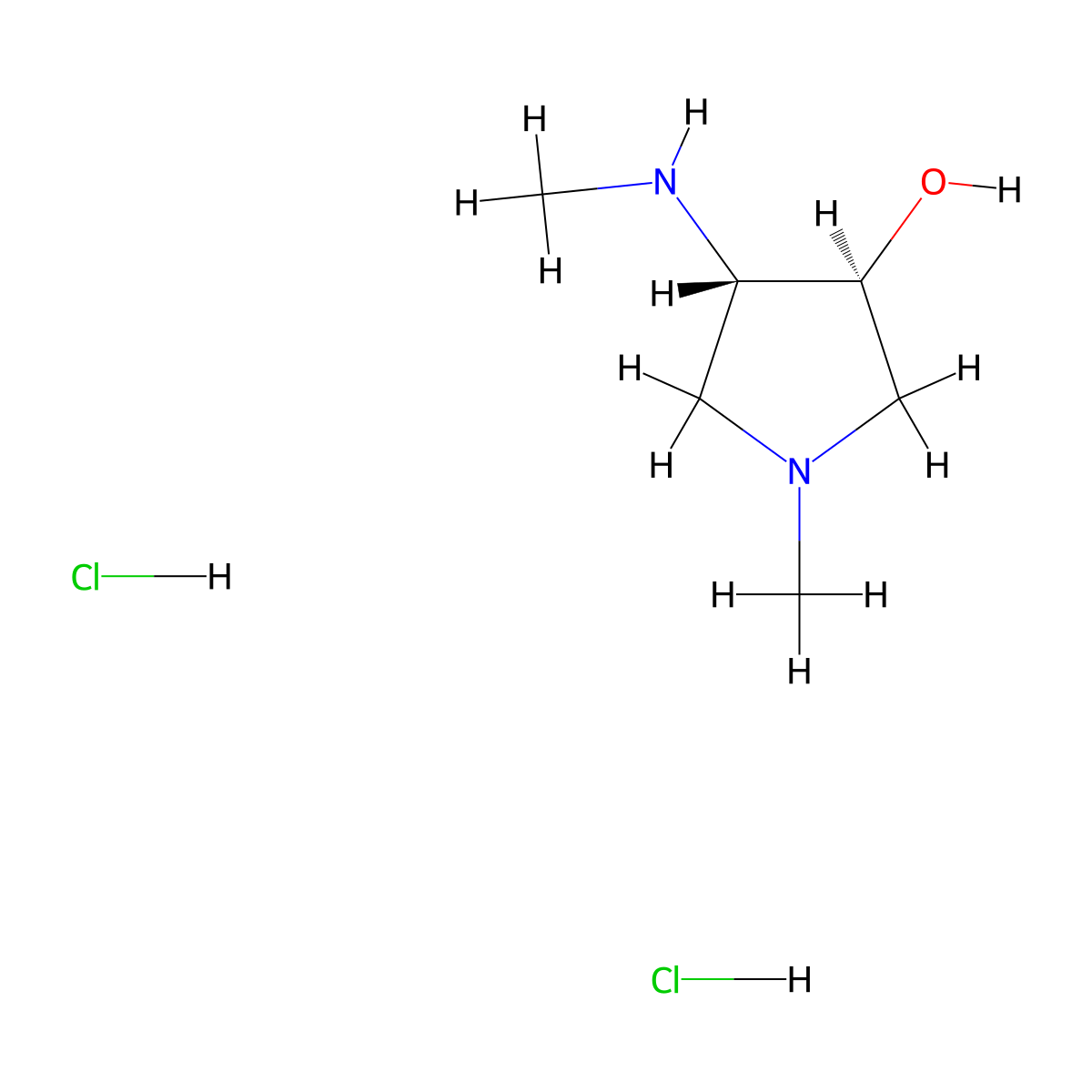 trans-1-Methyl-4-(methylamino)-3-pyrrolidinol dihydrochloride molecular structure, CAS 1609407-60-4