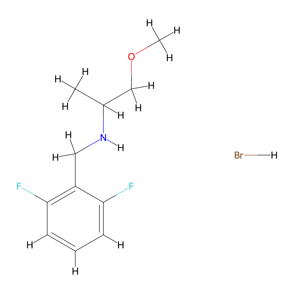 N-(2,6-difluorobenzyl)-1-methoxy-2-propanamine hydrobromide molecular structure, CAS 1609407-62-6
