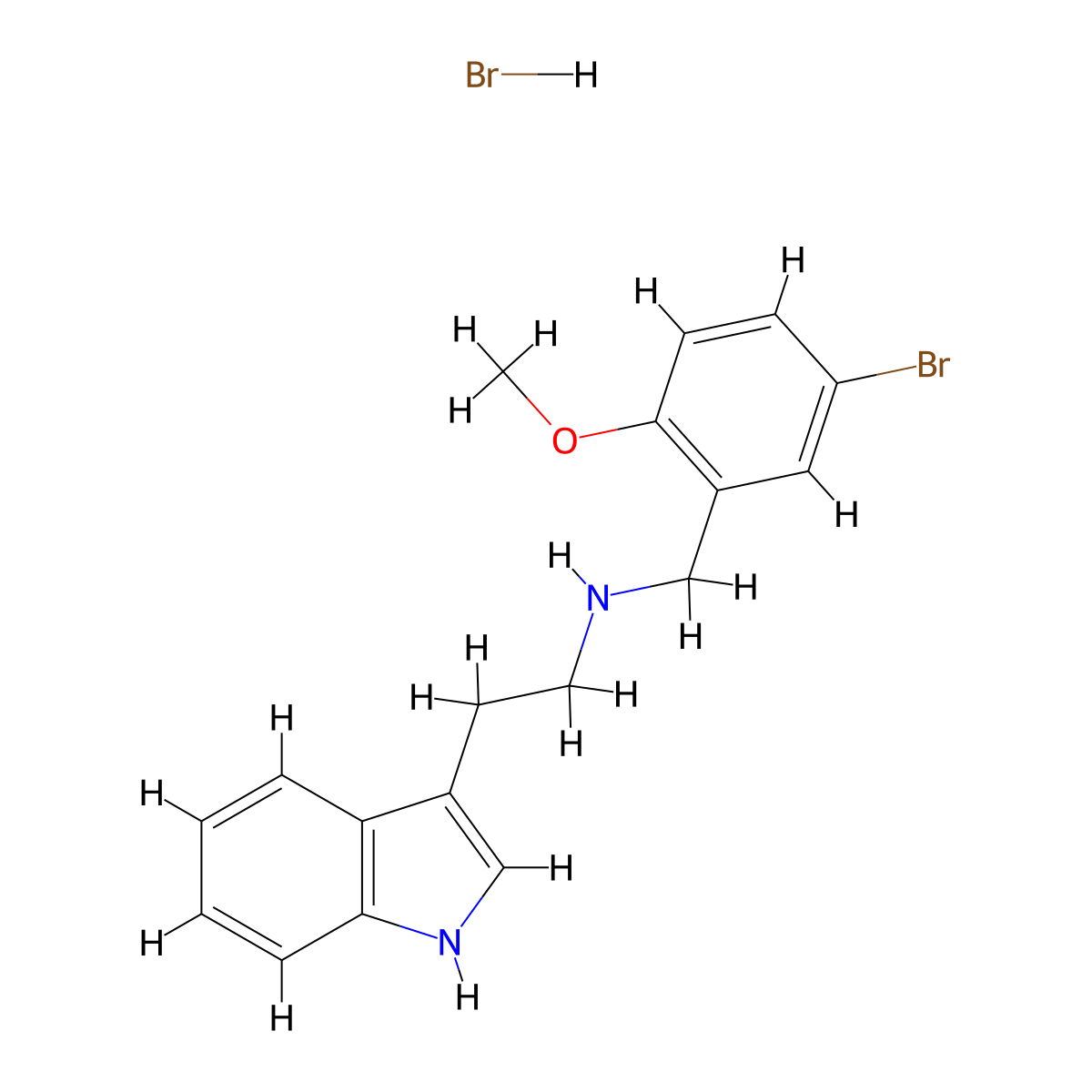 N-(5-bromo-2-methoxybenzyl)-2-(1H-indol-3-yl)ethanamine hydrobromide molecular structure, CAS 1609407-64-8