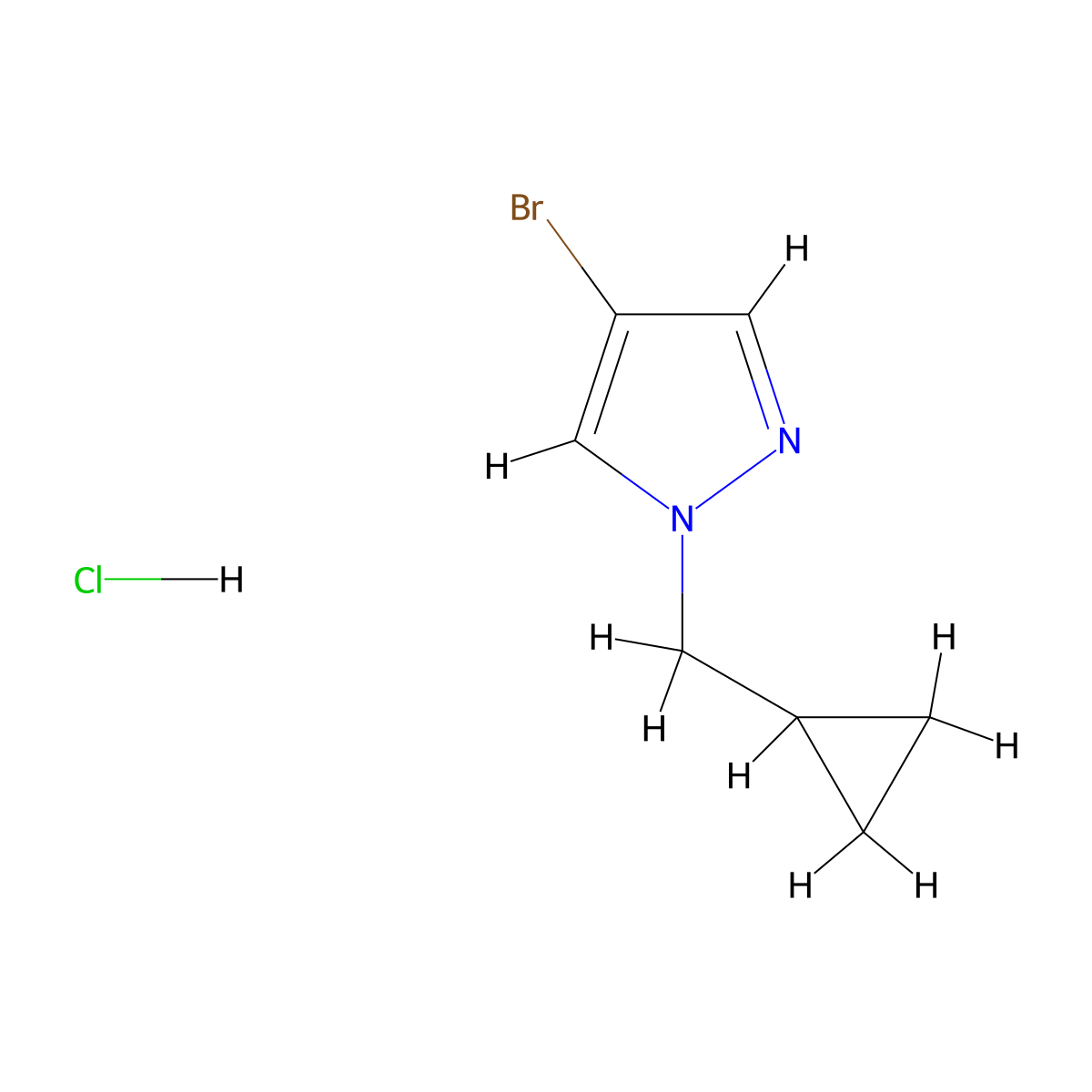 4-Bromo-1-(cyclopropylmethyl)-1H-pyrazole hydrochloride molecular structure, CAS 1609407-65-9