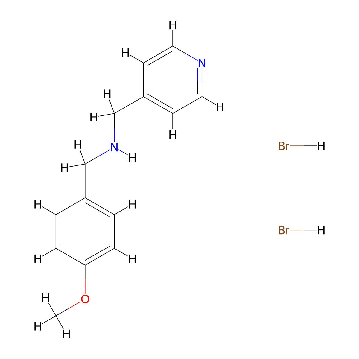 (4-Methoxybenzyl)(4-pyridinylmethyl)amine dihydrobromide molecular structure, CAS 1609407-66-0