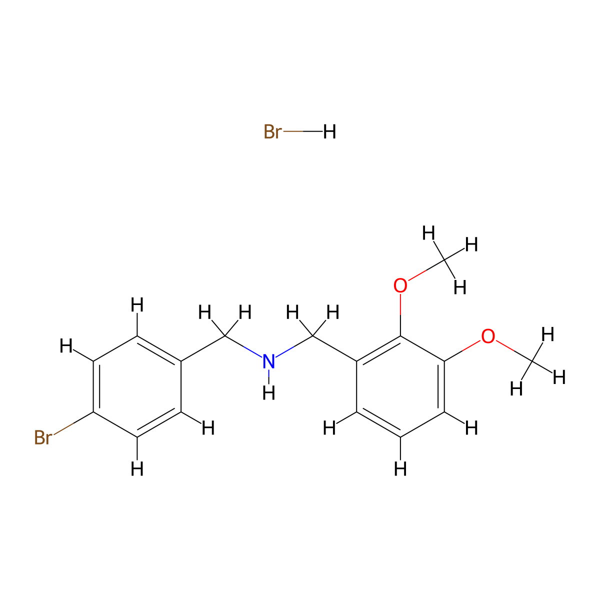 (4-Bromobenzyl)(2,3-dimethoxybenzyl)amine hydrobromide molecular structure, CAS 1609407-67-1