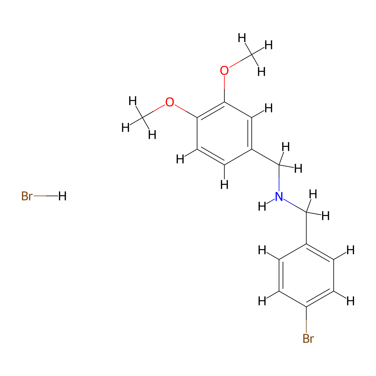 (4-Bromobenzyl)(3,4-dimethoxybenzyl)amine hydrobromide molecular structure, CAS 1609407-69-3