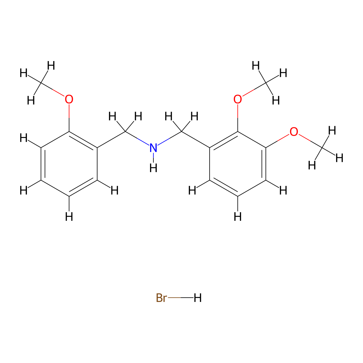 (2,3-Dimethoxybenzyl)(2-methoxybenzyl)amine hydrobromide molecular structure, CAS 1609407-70-6