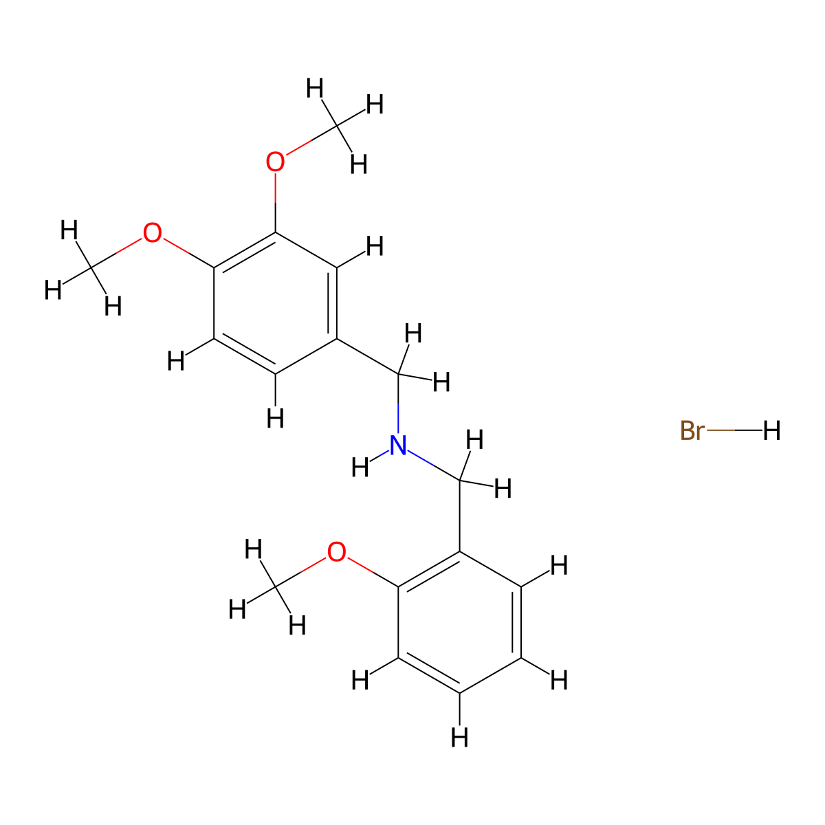 (3,4-Dimethoxybenzyl)(2-methoxybenzyl)amine hydrobromide molecular structure, CAS 1609407-71-7