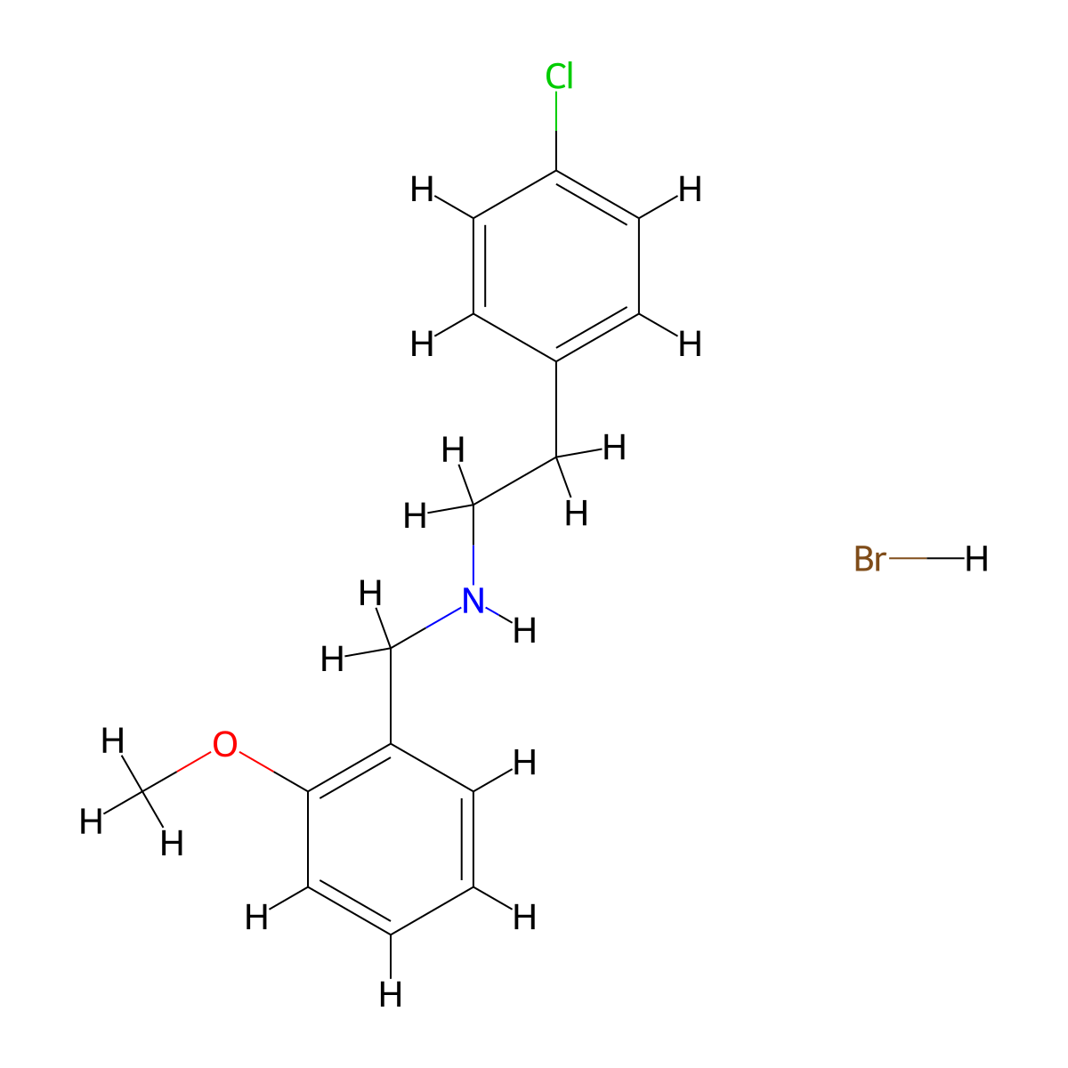[2-(4-Chlorophenyl)ethyl](2-methoxybenzyl)amine hydrobromide molecular structure, CAS 1609407-73-9