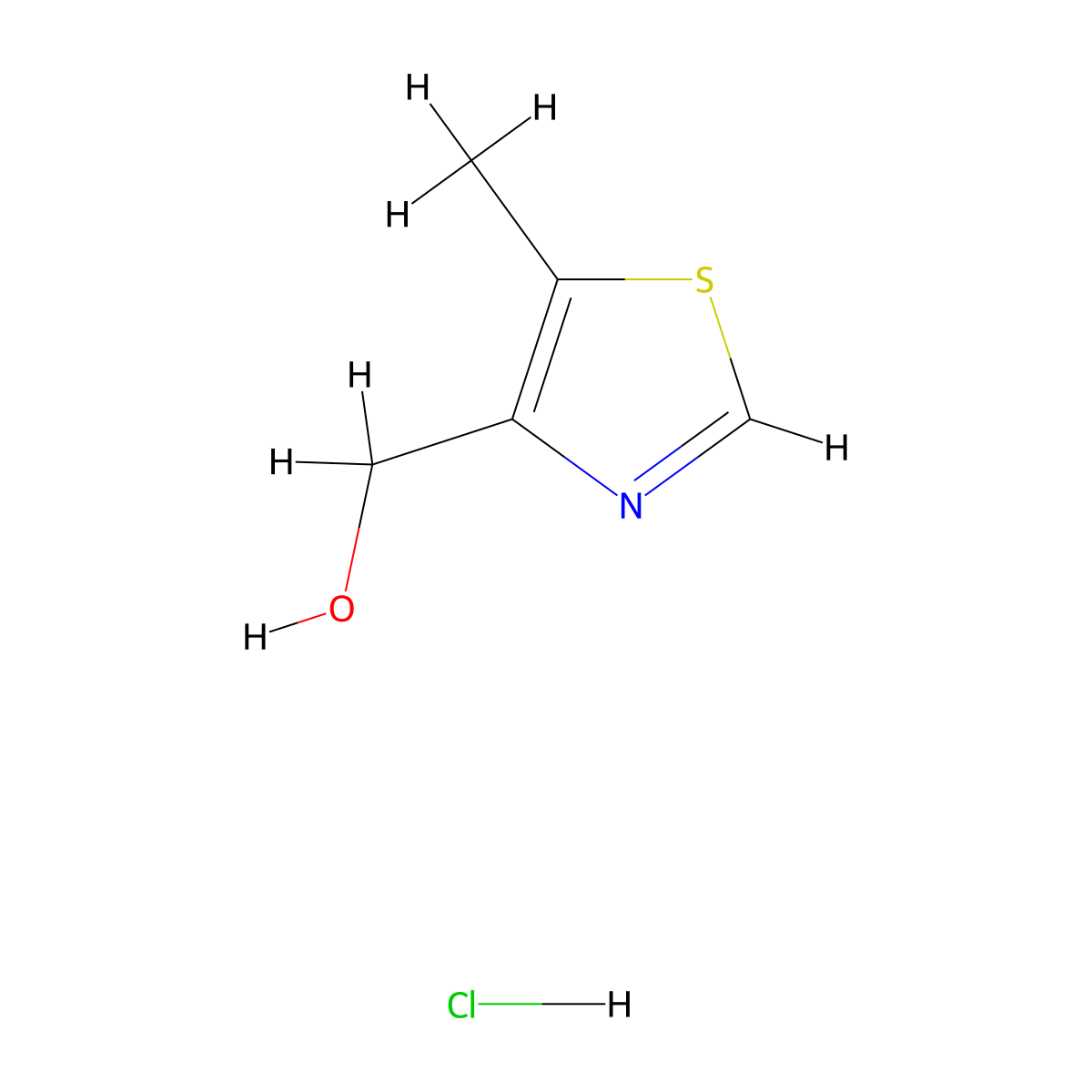 (5-Methyl-1,3-thiazol-4-yl)methanol hydrochloride molecular structure, CAS 1609407-76-2