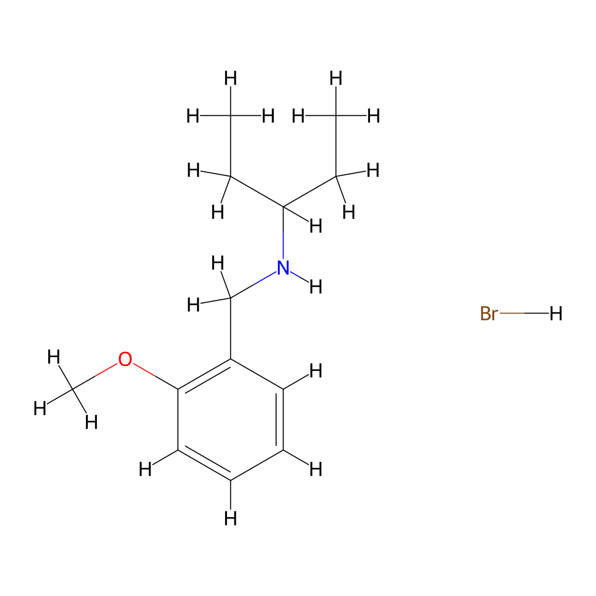 N-(2-methoxybenzyl)-3-pentanamine hydrobromide molecular structure, CAS 1609407-77-3