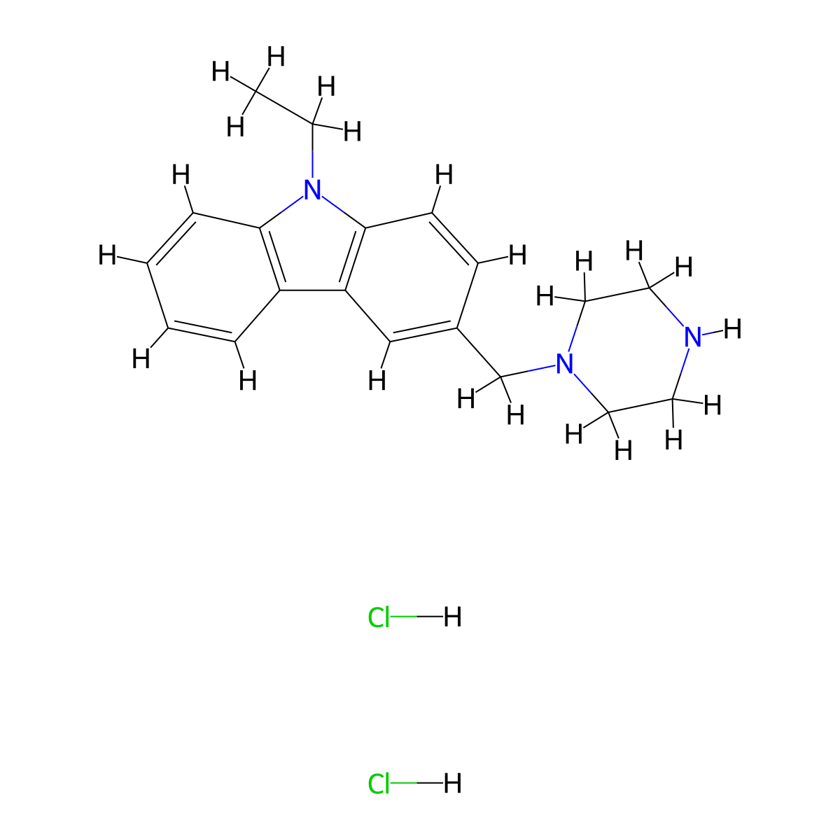 9-Ethyl-3-(1-piperazinylmethyl)-9H-carbazole dihydrochloride molecular structure, CAS 1609407-79-5