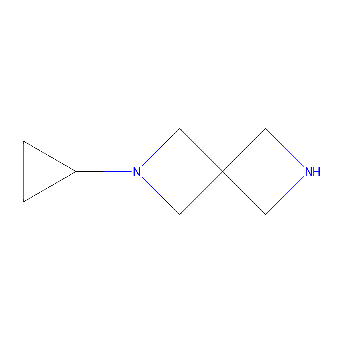 2-Cyclopropyl-2,6-diazaspiro(3.3)heptane molecular structure, CAS 1609407-82-0