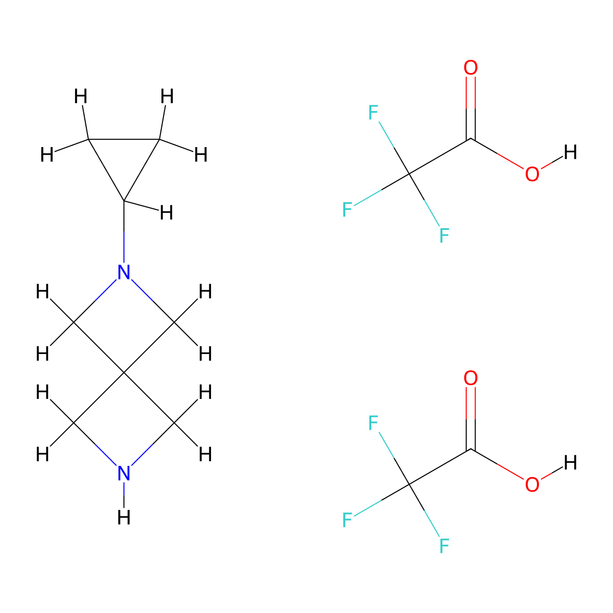 2-Cyclopropyl-2,6-diazaspiro[3.3]heptane bistrifluoroacetate molecular structure, CAS 1609407-83-1