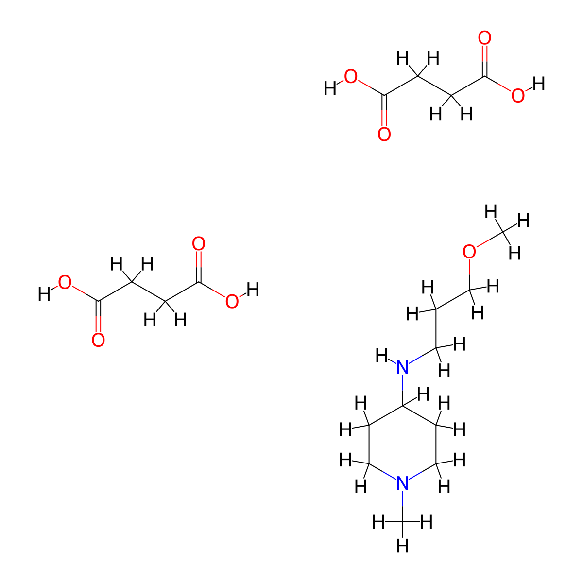 N-(3-Methoxypropyl)-1-methyl-4-piperidinamine disuccinate molecular structure, CAS 1609407-92-2