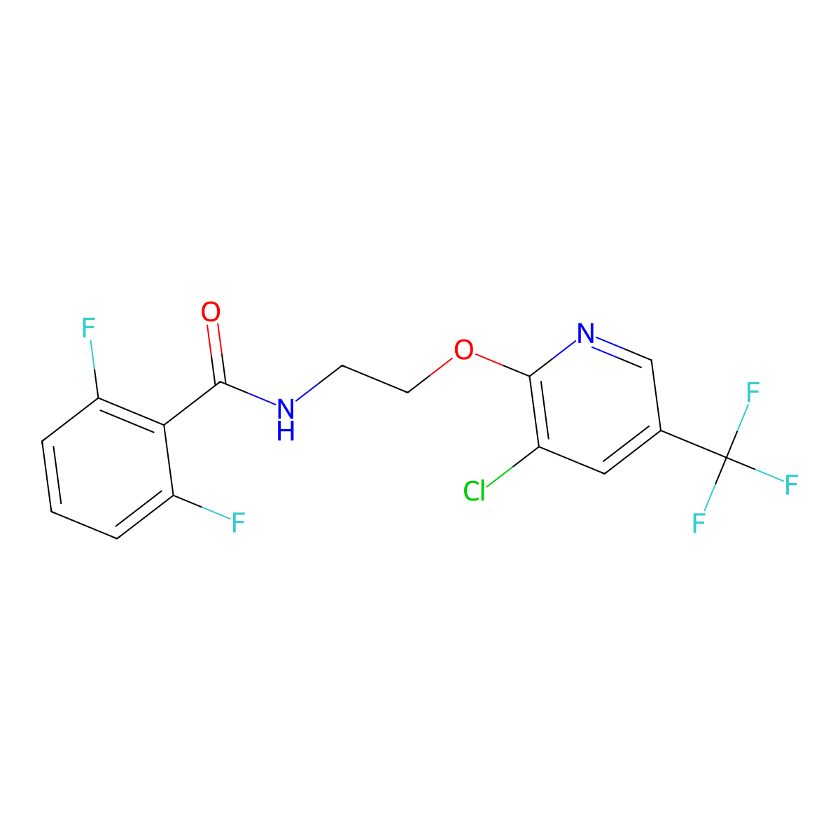 N-(2-{[3-chloro-5-(trifluoromethyl)-2-pyridinyl]oxy}ethyl)-2,6-difluorobenzenecarboxamide molecular structure, CAS 1609408-77-6