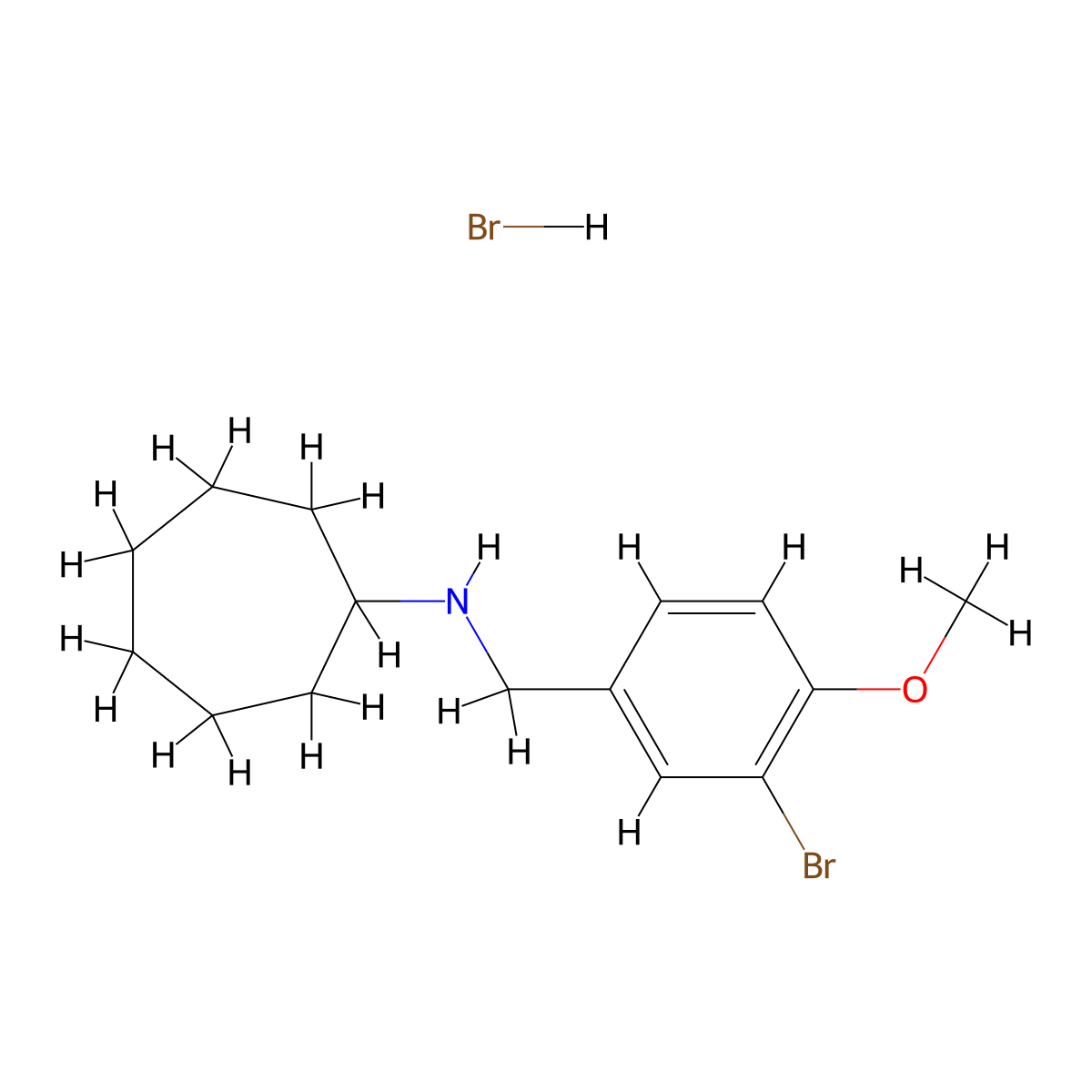 N-(3-bromo-4-methoxybenzyl)cycloheptanamine hydrobromide molecular structure, CAS 1609408-84-5