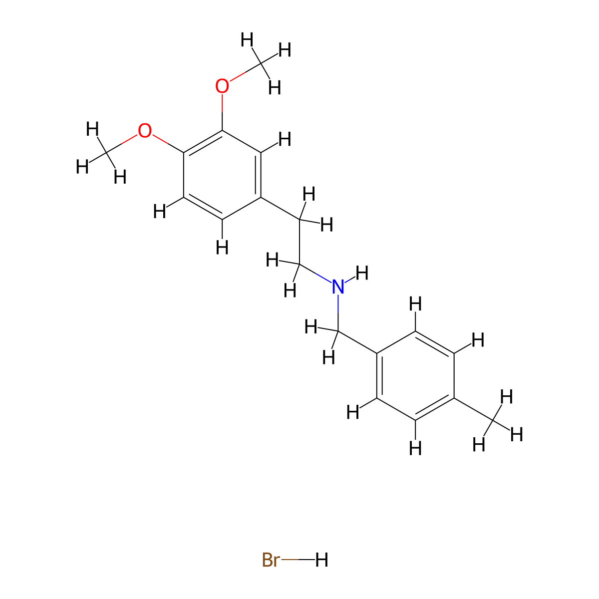 [2-(3,4-Dimethoxyphenyl)ethyl](4-methylbenzyl)amine hydrobromide molecular structure, CAS 1609408-85-6