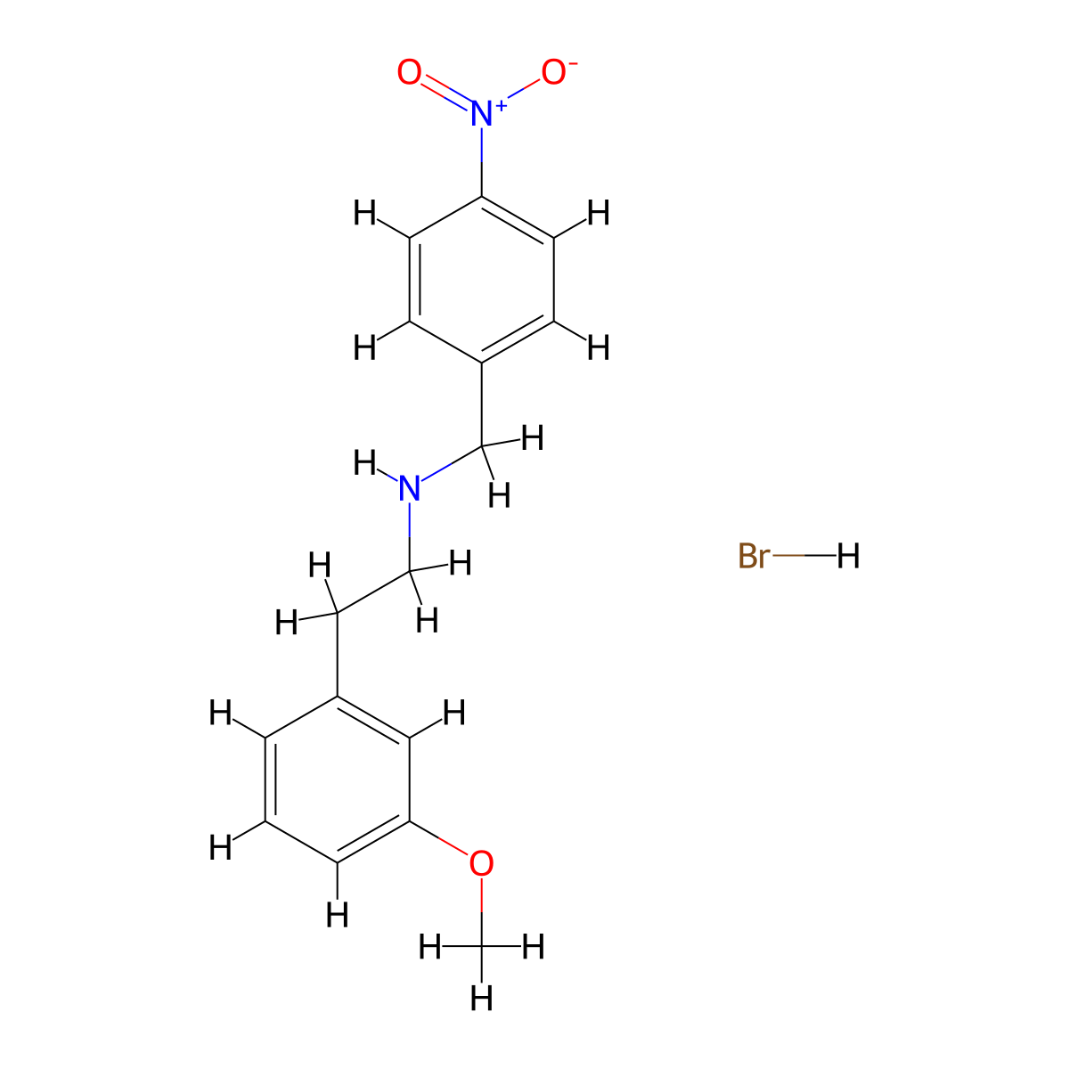 [2-(3-Methoxyphenyl)ethyl](4-nitrobenzyl)amine hydrobromide molecular structure, CAS 1609408-88-9