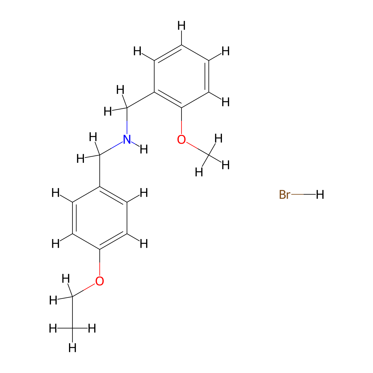 (4-Ethoxybenzyl)(2-methoxybenzyl)amine hydrobromide molecular structure, CAS 1609408-91-4