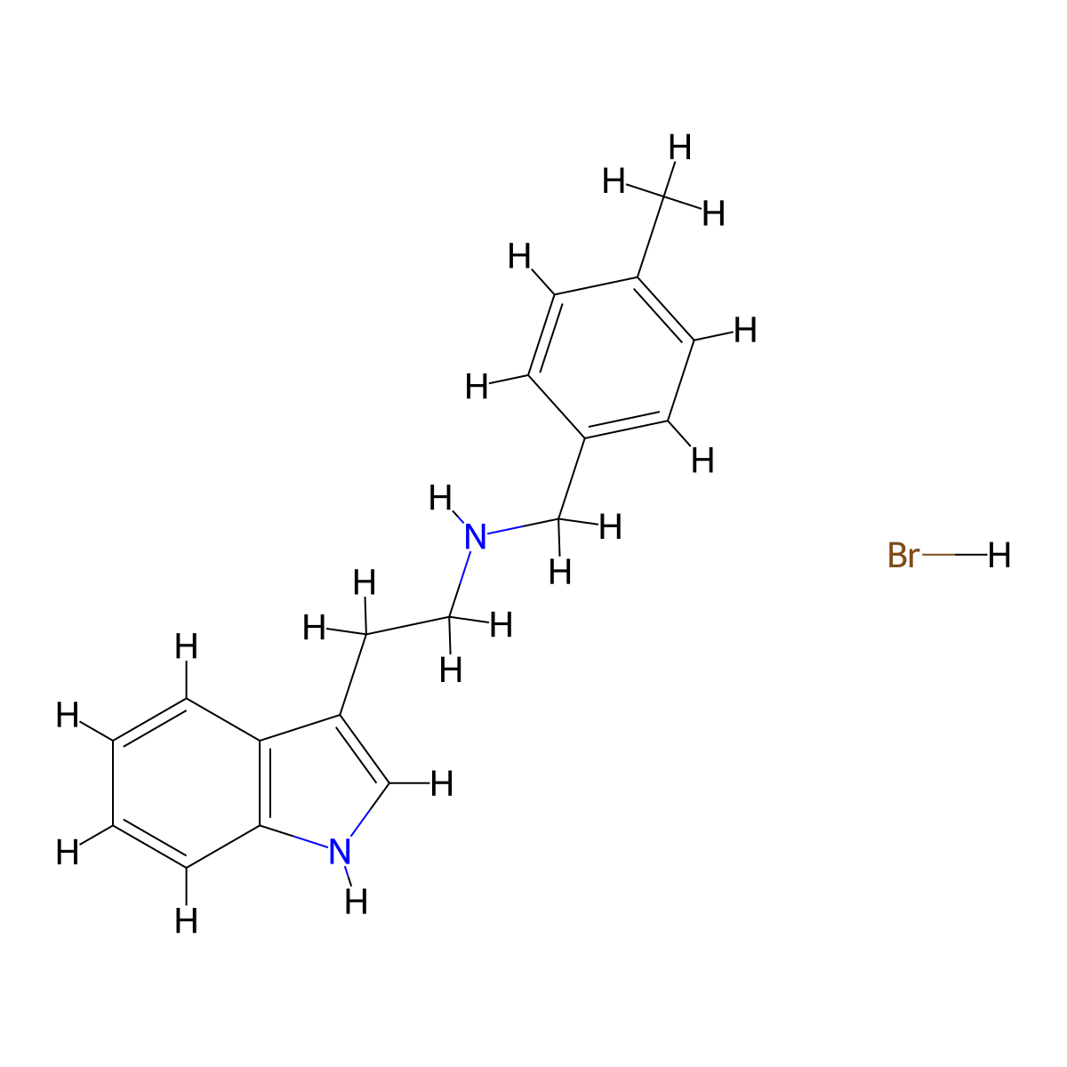 [2-(1H-indol-3-yl)ethyl](4-methylbenzyl)amine hydrobromide molecular structure, CAS 1609408-94-7