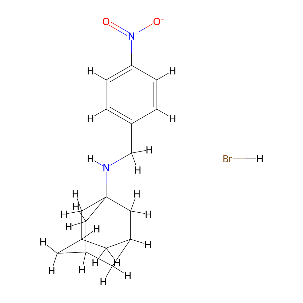 N-(4-Nitrobenzyl)-1-adamantanamine hydrobromide molecular structure, CAS 1609408-96-9