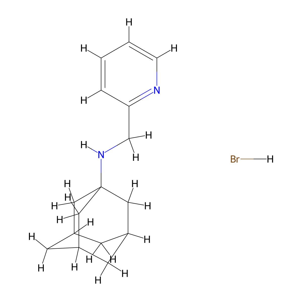 N-(2-pyridinylmethyl)-1-adamantanamine hydrobromide molecular structure, CAS 1609408-97-0