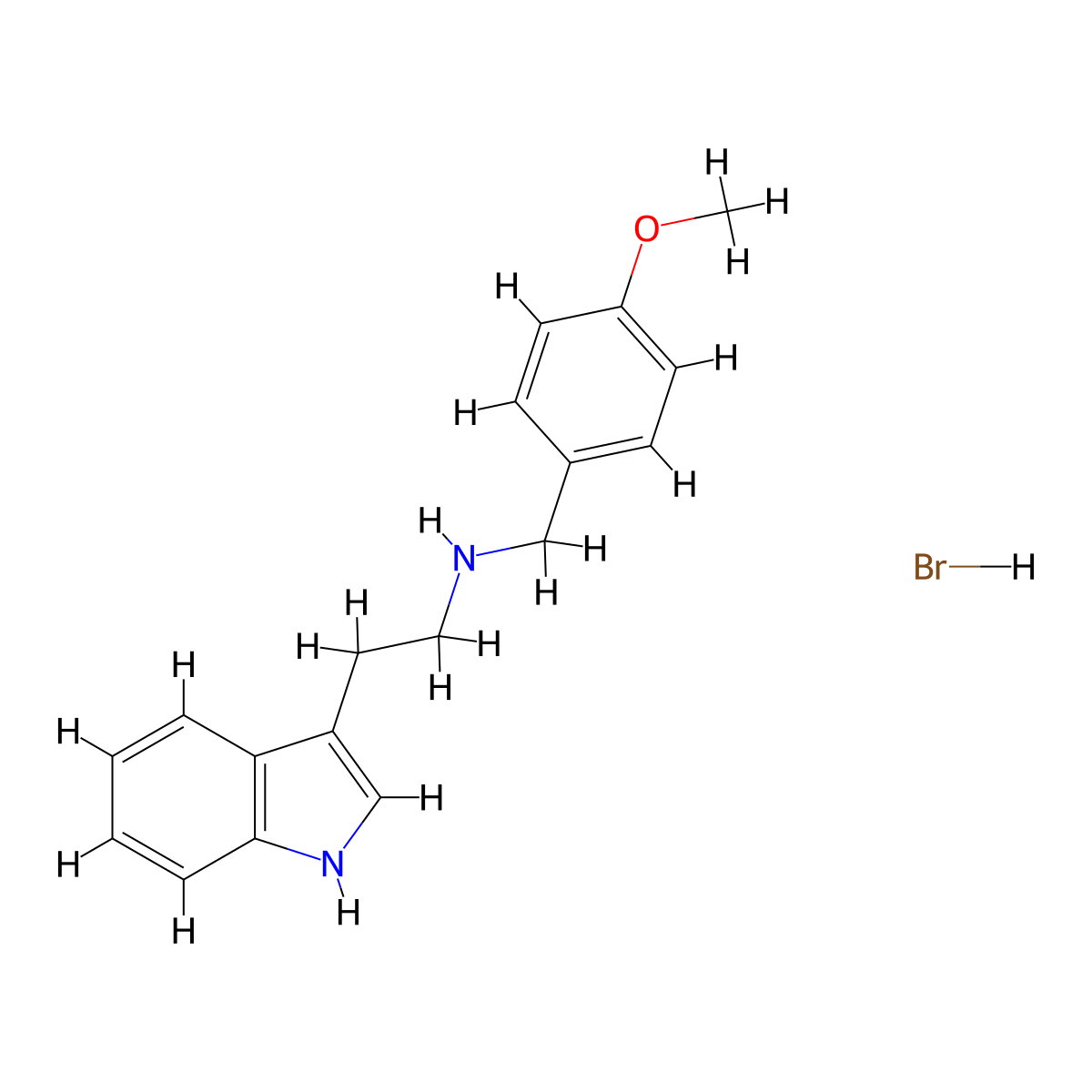 [2-(1H-indol-3-yl)ethyl](4-methoxybenzyl)amine hydrobromide molecular structure, CAS 1609408-98-1