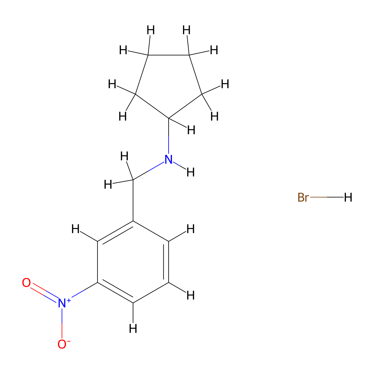 N-(3-nitrobenzyl)cyclopentanamine hydrobromide molecular structure, CAS 1609409-00-8