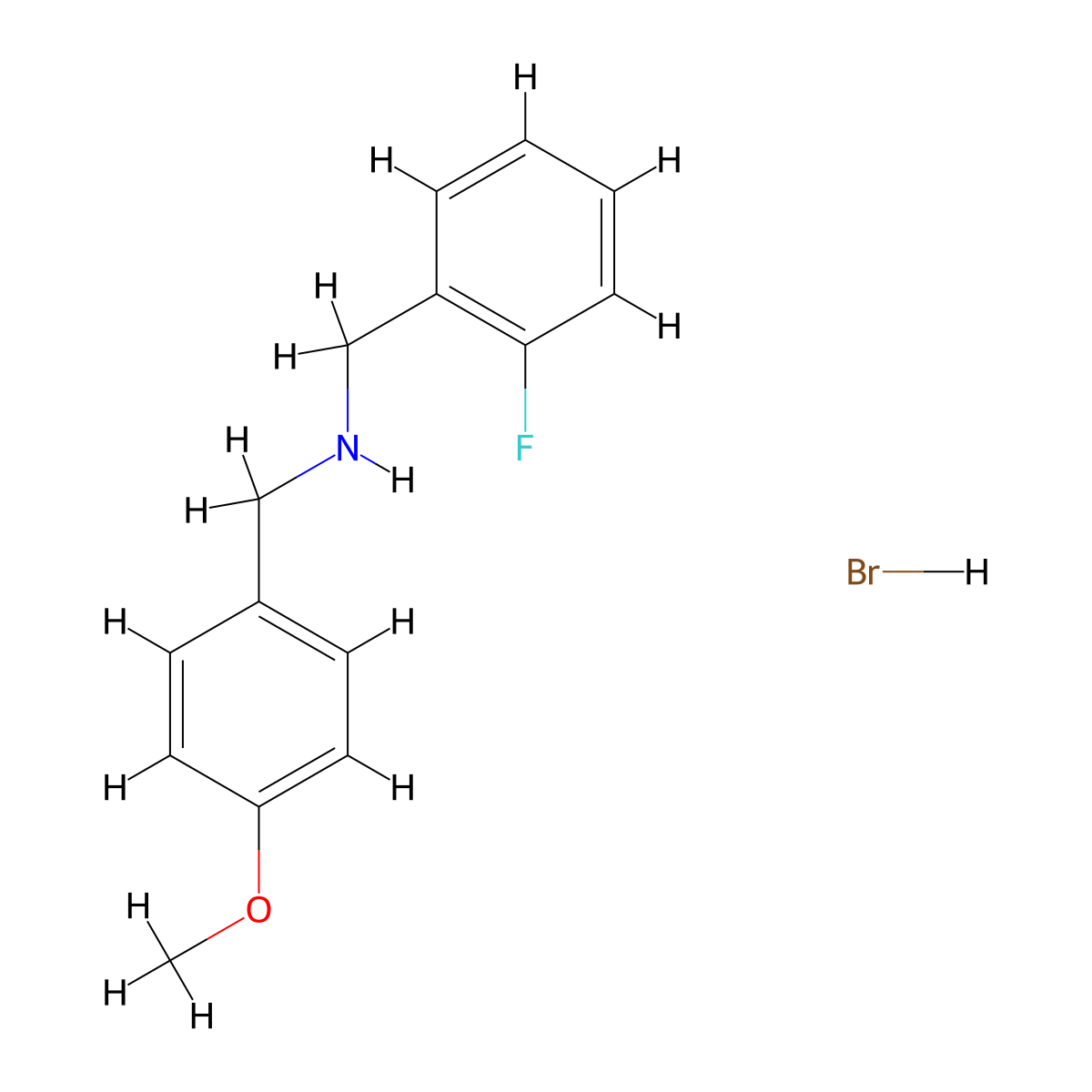 (2-Fluorobenzyl)(4-methoxybenzyl)amine hydrobromide molecular structure, CAS 1609409-01-9