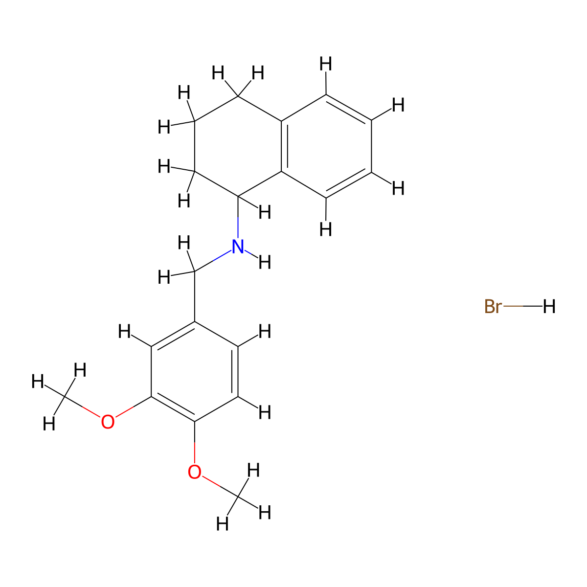 N-(3,4-Dimethoxybenzyl)-1,2,3,4-tetrahydronaphthalen-1-amine hydrobromide molecular structure, CAS 1609409-02-0