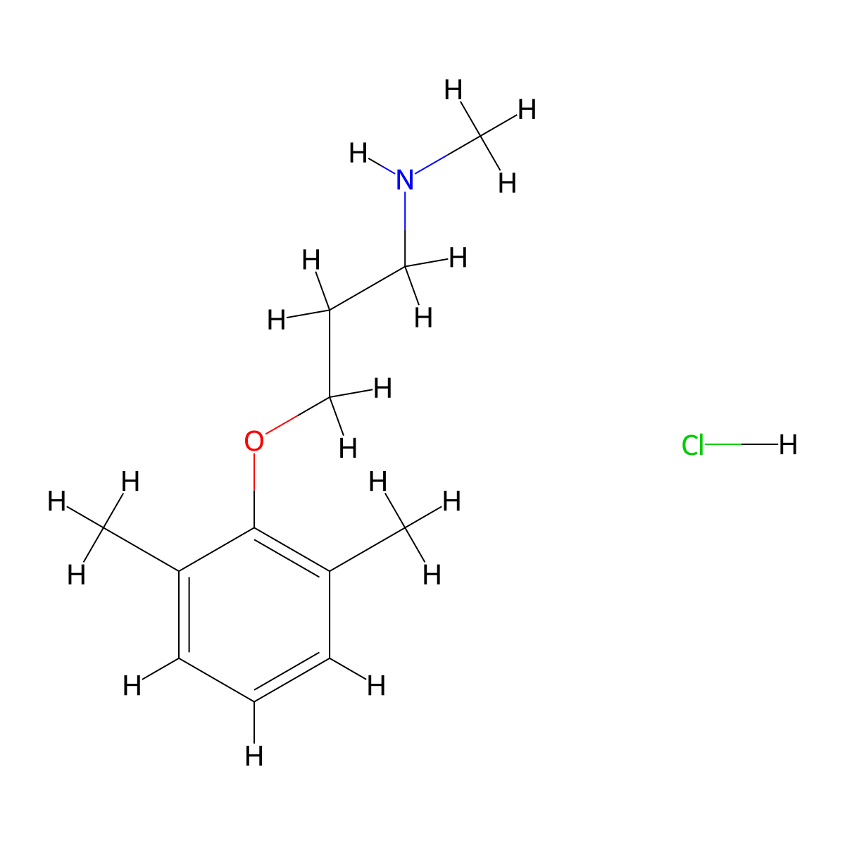 [3-(2,6-Dimethylphenoxy)propyl]methylamine hydrochloride molecular structure, CAS 1609409-05-3