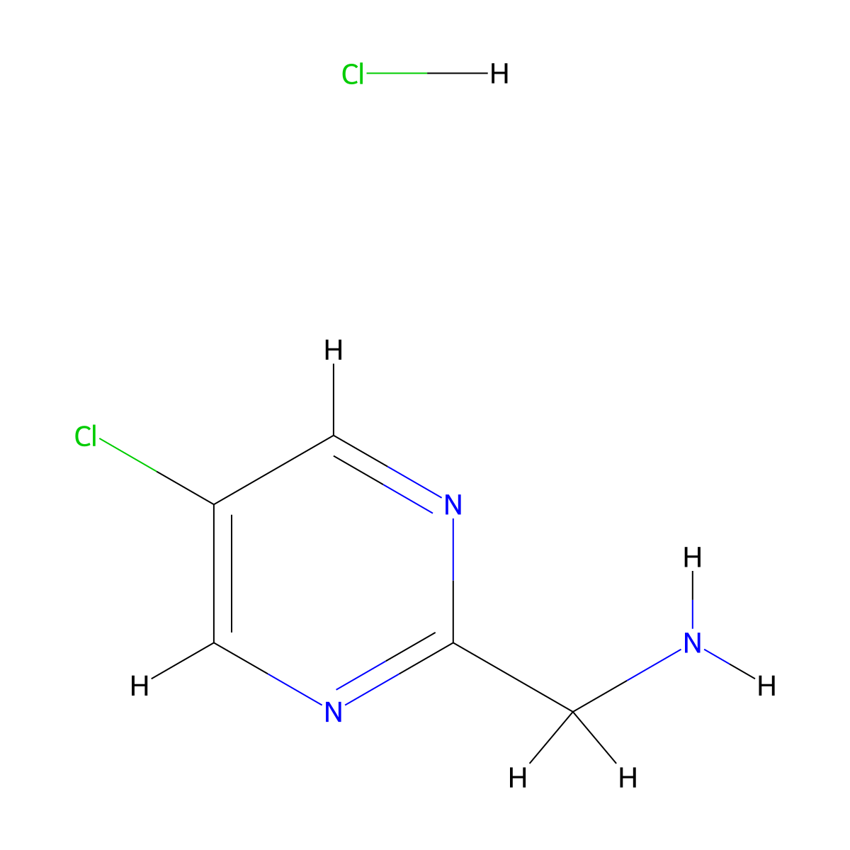 1-(5-Chloropyrimidin-2-yl)methanamine hydrochloride molecular structure, CAS 1609409-10-0