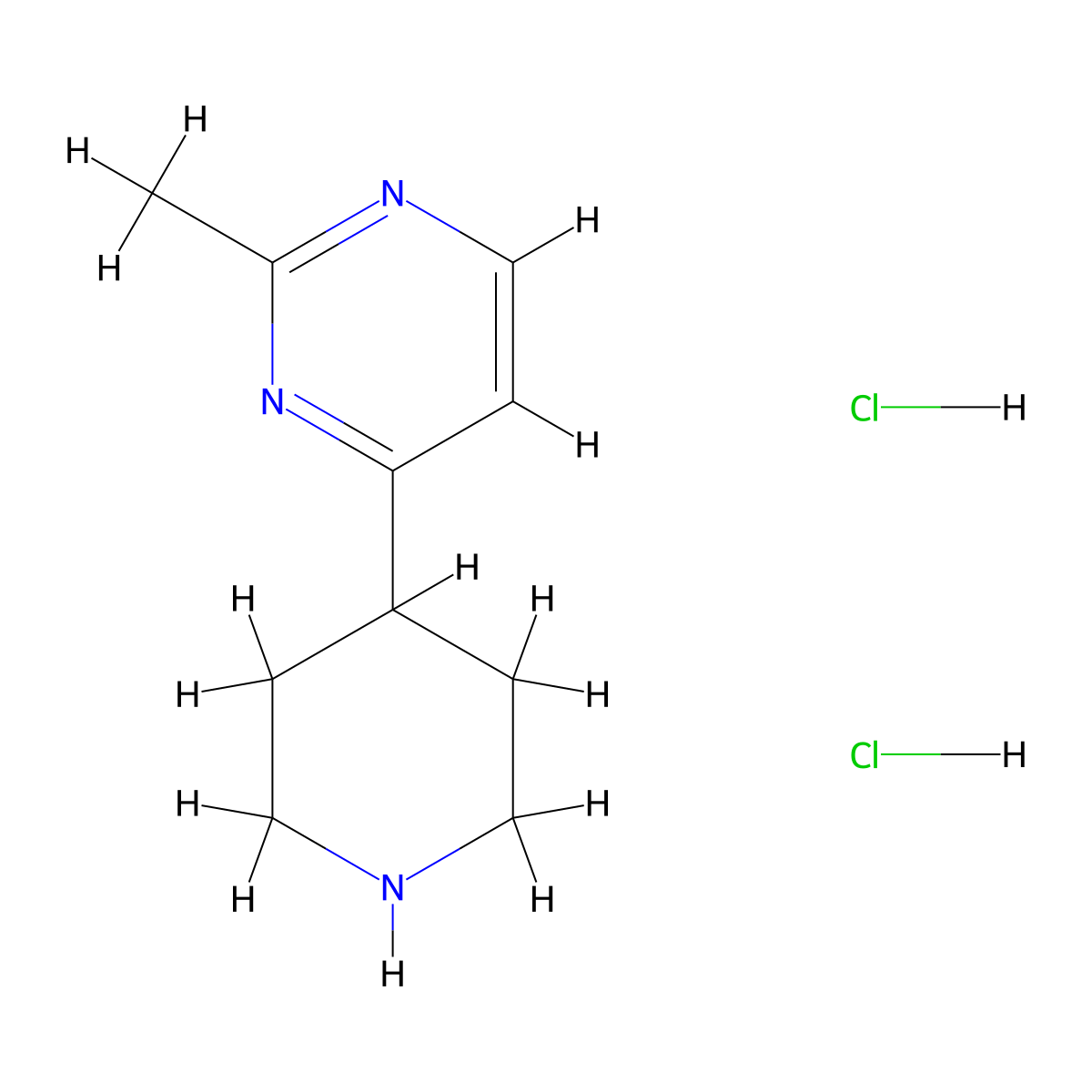 2-Methyl-4-(4-piperidinyl)pyrimidine dihydrochloride molecular structure, CAS 1609409-11-1