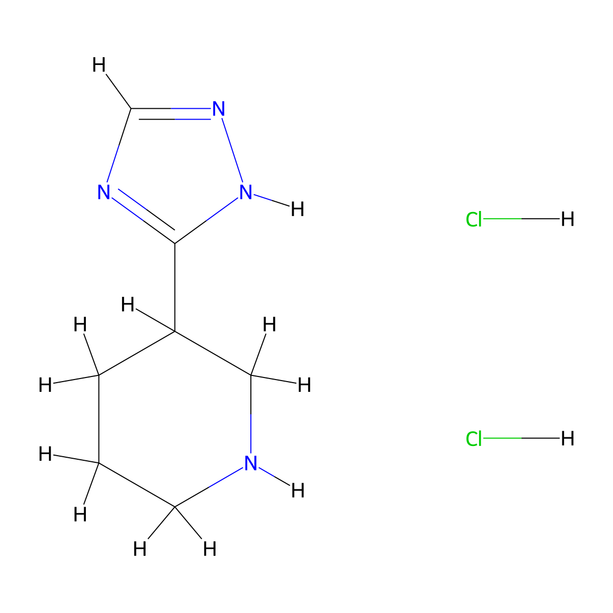 3-(4H-1,2,4-triazol-3-yl)piperidine dihydrochloride molecular structure, CAS 1609409-13-3