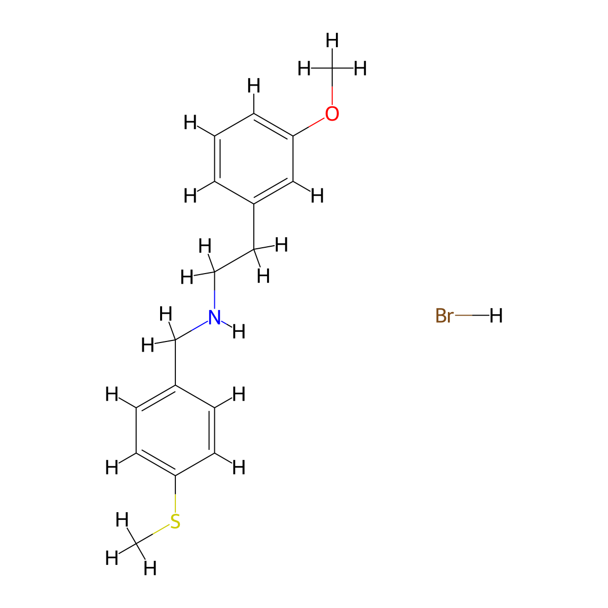 [2-(3-Methoxyphenyl)ethyl][4-(methylthio)benzyl]amine hydrobromide molecular structure, CAS 1609409-18-8