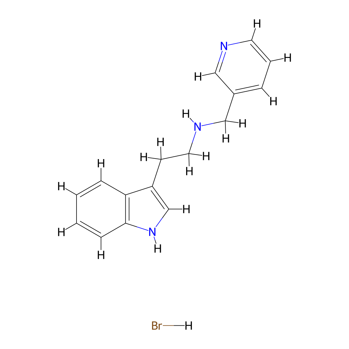 [2-(1H-indol-3-yl)ethyl](3-pyridinylmethyl)amine hydrobromide molecular structure, CAS 1609409-22-4
