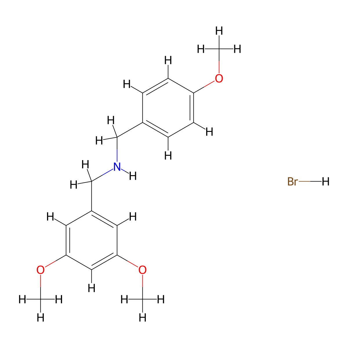 (3,5-Dimethoxybenzyl)(4-methoxybenzyl)amine hydrobromide molecular structure, CAS 1609409-23-5