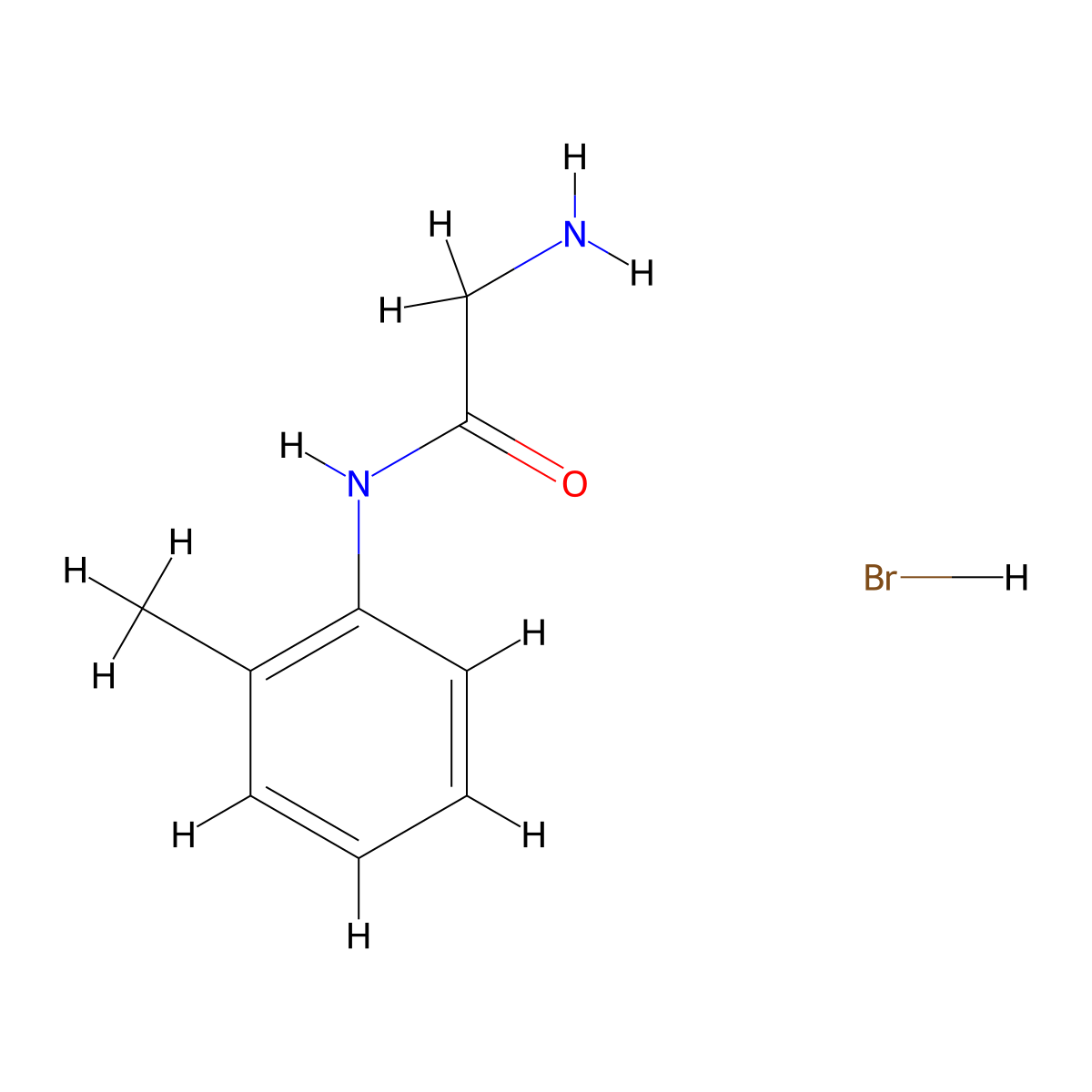 Acetamide, 2-amino-N-(2-methylphenyl)-, hydrobromide (1:1) molecular structure, CAS 1609409-26-8