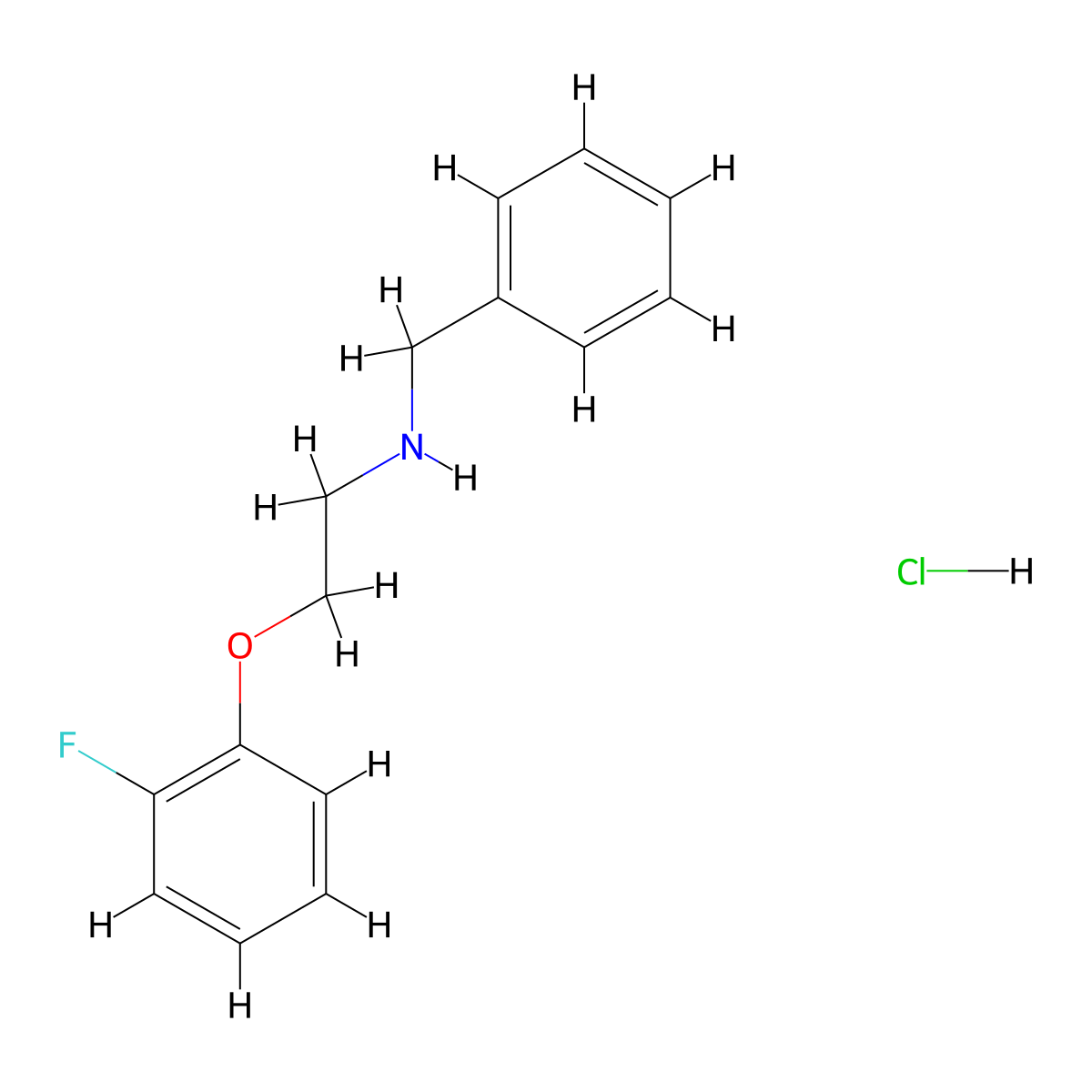 n-Benzyl-2-(2-fluorophenoxy)ethanamine hydrochloride molecular structure, CAS 1609409-32-6