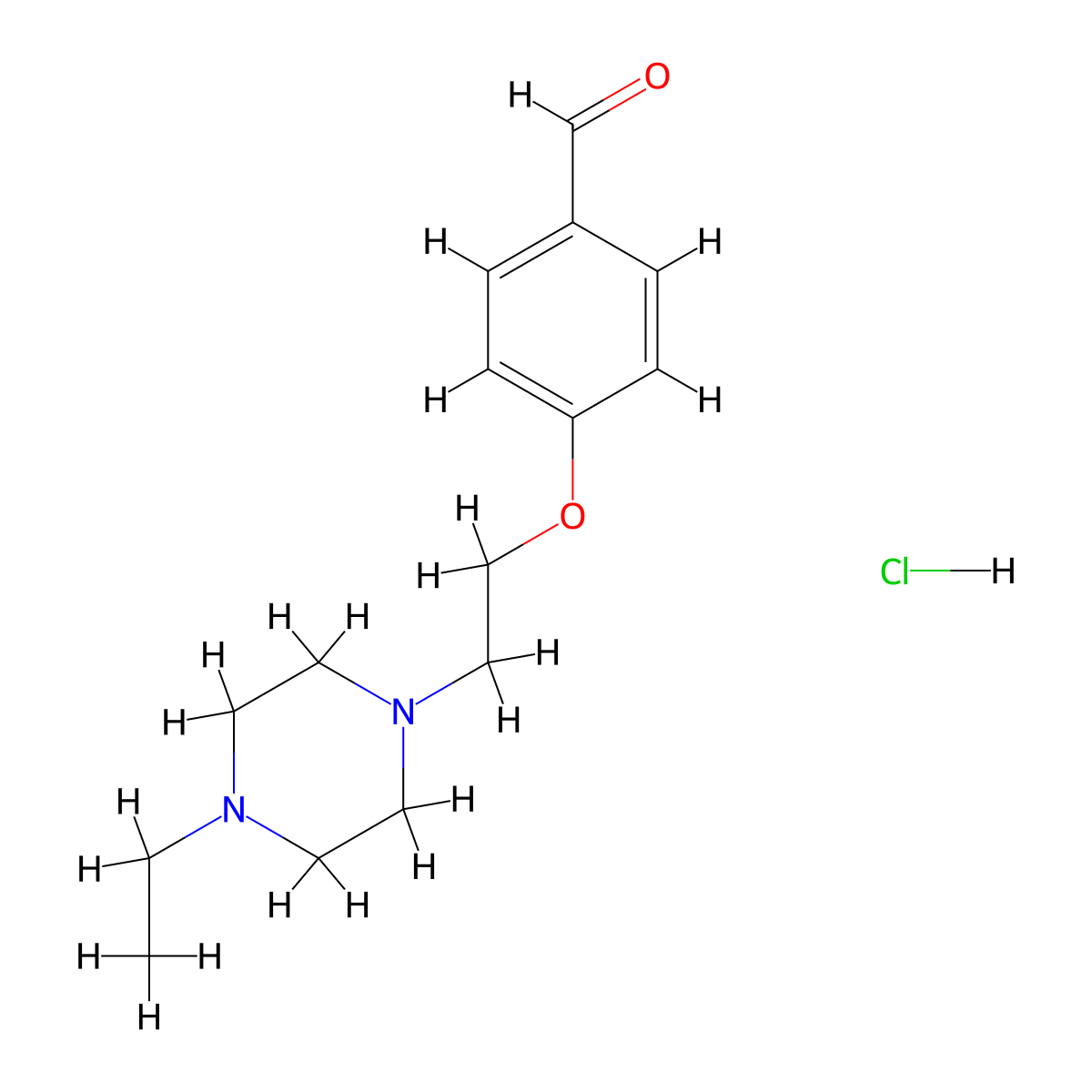 4-[2-(4-Ethyl-1-piperazinyl)ethoxy]benzaldehyde hydrochloride molecular structure, CAS 1609409-34-8