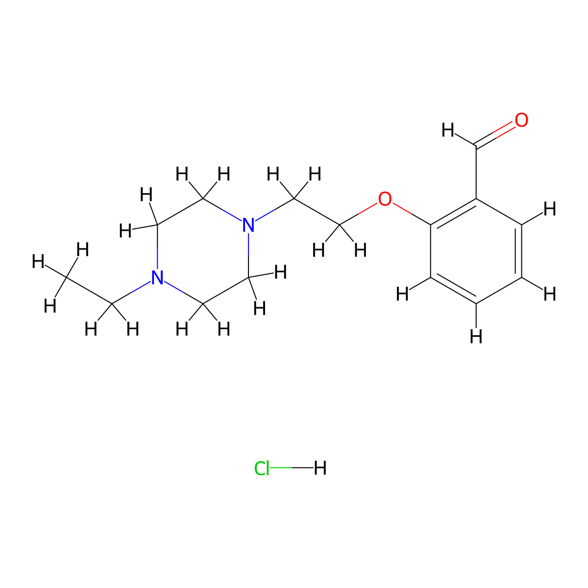 2-[2-(4-Ethyl-1-piperazinyl)ethoxy]benzaldehyde hydrochloride molecular structure, CAS 1609409-35-9